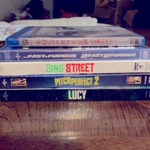 5 pack of various DVDS
